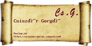 Csiszér Gergő névjegykártya